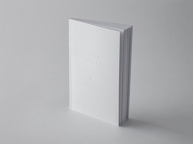 A single book against a white background